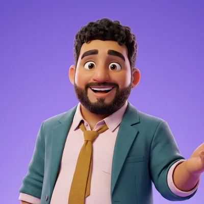 Leo smiling, explaining with an open hand.