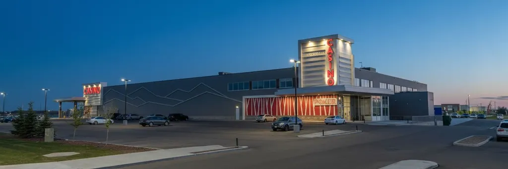 ACE Casino Airport lit up at dusk — ACE Casino Airport