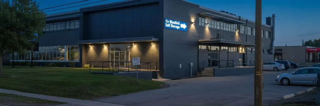 The entrance of ACE Casino Blackfoot at dusk — ACE Casino Blackfoot
