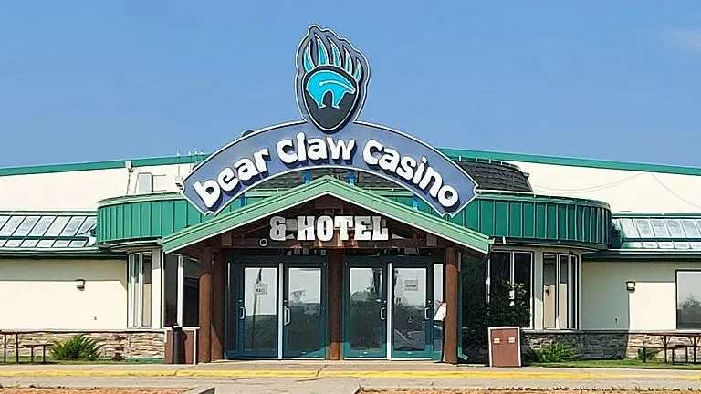 Casino entrance of Bear Claw Casino & Hotel, White Bear First Nations, Saskatchewan — Bear Claw Casino & Hotel