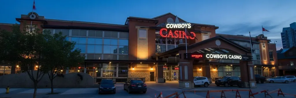 Cowboys Casino lit up at dusk — Cowboys Casino