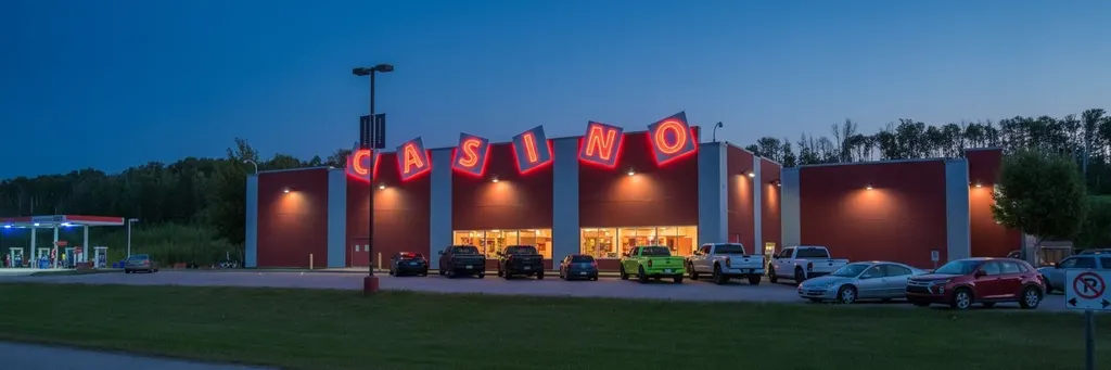 Eagle River Casino & Travel Plaza at night — Eagle River Casino & Travel Plaza