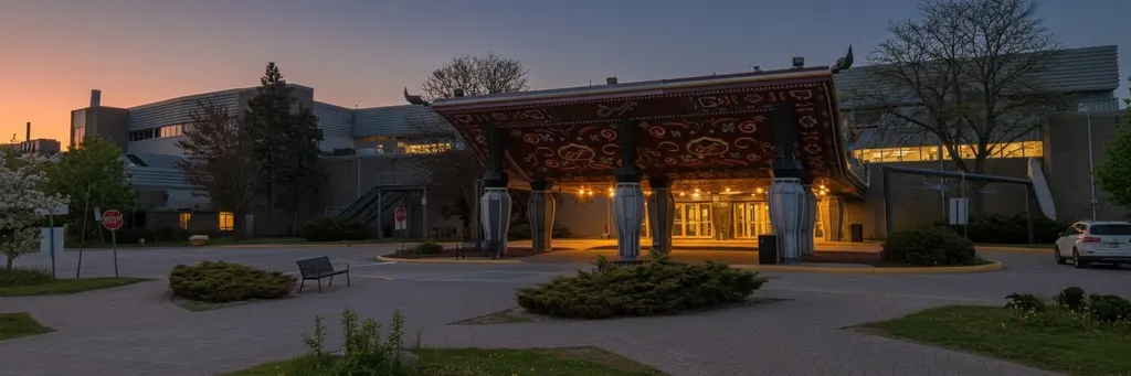 Elements Casino Flamboro entrance at dusk — Elements Casino Flamboro