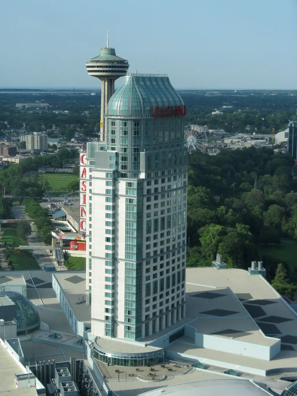 The hotel tower of Fallsview Casino Resort, with the Skylon Tower behind — Fallsview Casino Resort