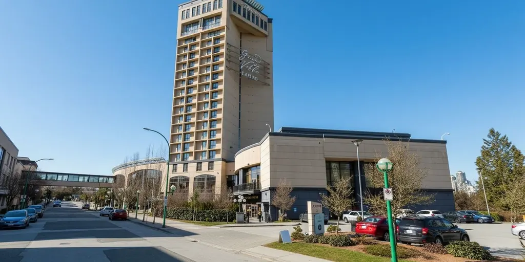 Grand Villa Casino tower seen from the street — Grand Villa Casino Burnaby
