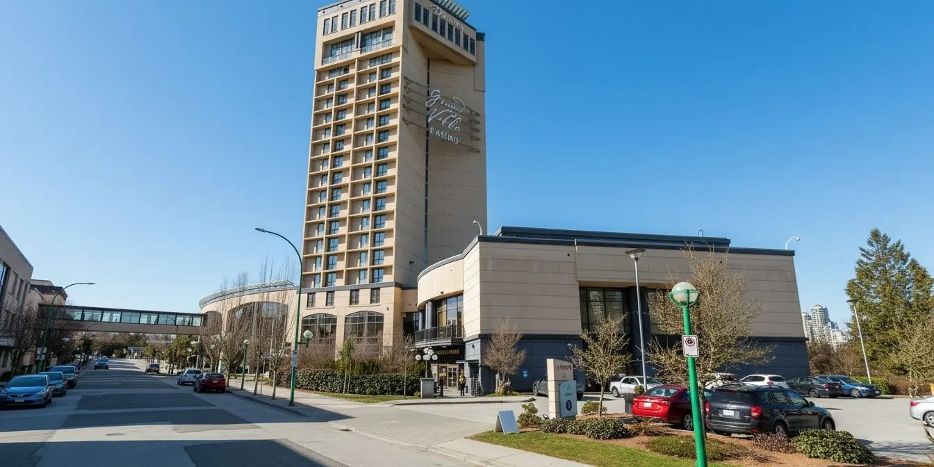 Grand Villa Casino tower seen from the street — Grand Villa Casino Burnaby
