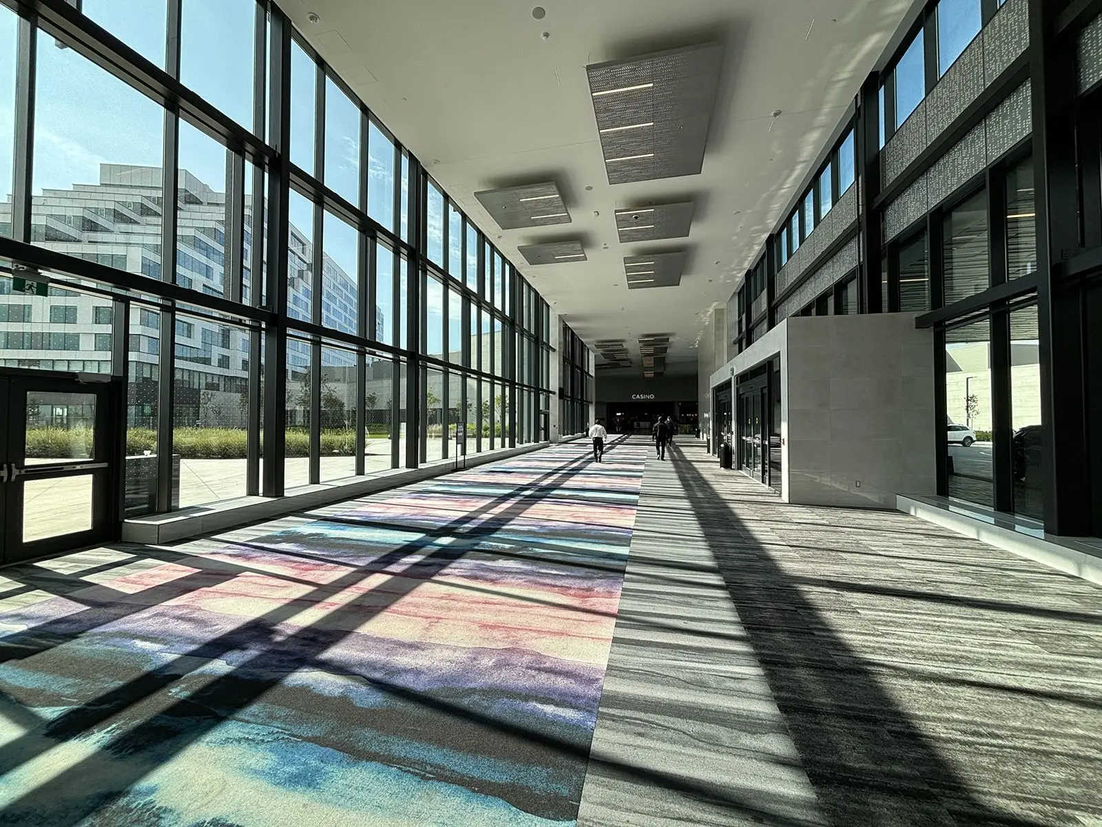 The glazed east lobby galleria leading to the casino entrance — Great Canadian Casino Resort Toronto