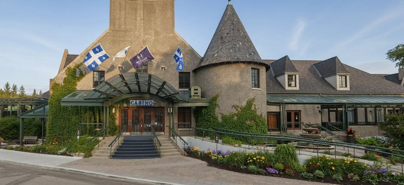 Casino entrance at the Charlevoix manor — Hôtel-Casino de Charlevoix