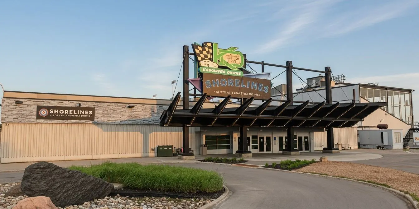 Shorelines Slots at Kawartha Downs entrance sign — Shorelines Slots at Kawartha Downs